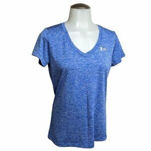 UA Under Armour Heatgear Loose Fit Performance Activewear Shirt Top Blue XS
